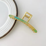 Korea Big Alloy Hair Claw Clips Acetate Geometric Hairpins for Women Girls