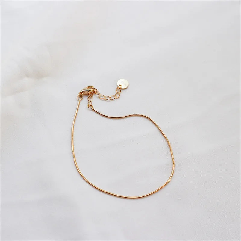 Korea 925 Sterling Silver Snake Bone Chain Bracelet for Women