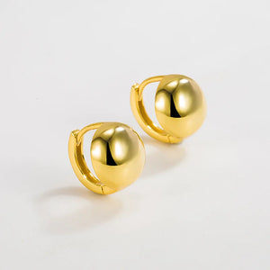 Korea 925 Silver Ins Net Red Round Bead Earrings