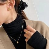 Korea 925 Sterling Silver Key Necklace Jewelry Pendant Clavicle Chain Women