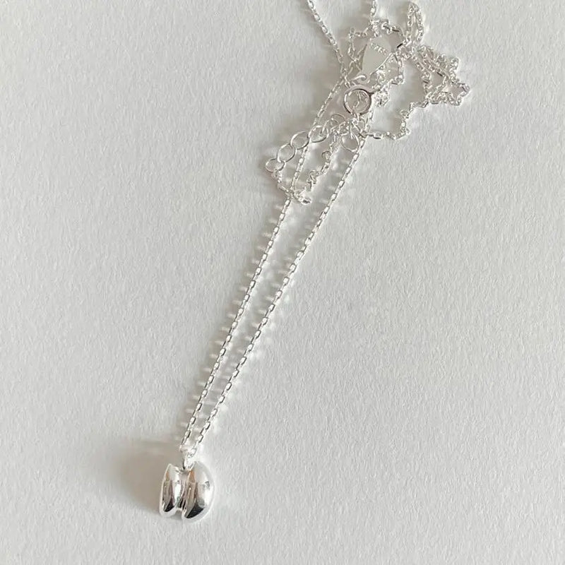 Korea 925 Sterling Silver Key Necklace Jewelry Pendant Clavicle Chain Women