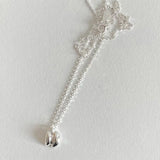 Korea 925 Sterling Silver Key Necklace Jewelry Pendant Clavicle Chain Women
