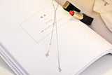 Korea 925 Silver Moon Star Necklace Silver Chain Choker Jewelry