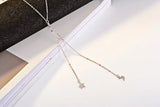 Korea 925 Silver Moon Star Necklace Silver Chain Choker Jewelry