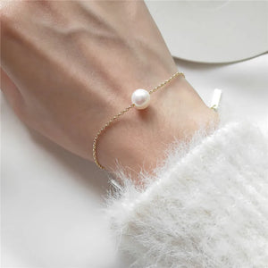 Korea 925 Sterling Silver Freshwater Pearl Bracelet for Women