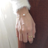 Korea 925 Silver Freshwater Pearl Bracelet Women Accessories