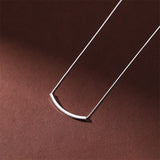 925 Silver Thin Square Tube Clavicle Chain Necklace for Women