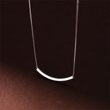 925 Silver Thin Square Tube Clavicle Chain Necklace for Women