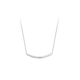 925 Silver Thin Square Tube Clavicle Chain Necklace for Women