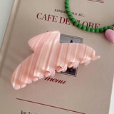 Korea Acetate Pink Striped Hair Claws for Women