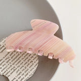Korea Acetate Pink Striped Hair Claws for Women