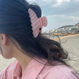 Korea Acetate Pink Striped Hair Claws for Women