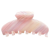 Korea Acetate Pink Striped Hair Claws for Women