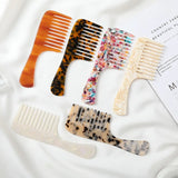 Korea Japan Acetic Acid Comb Leopard Wide Tooth Hair Comb