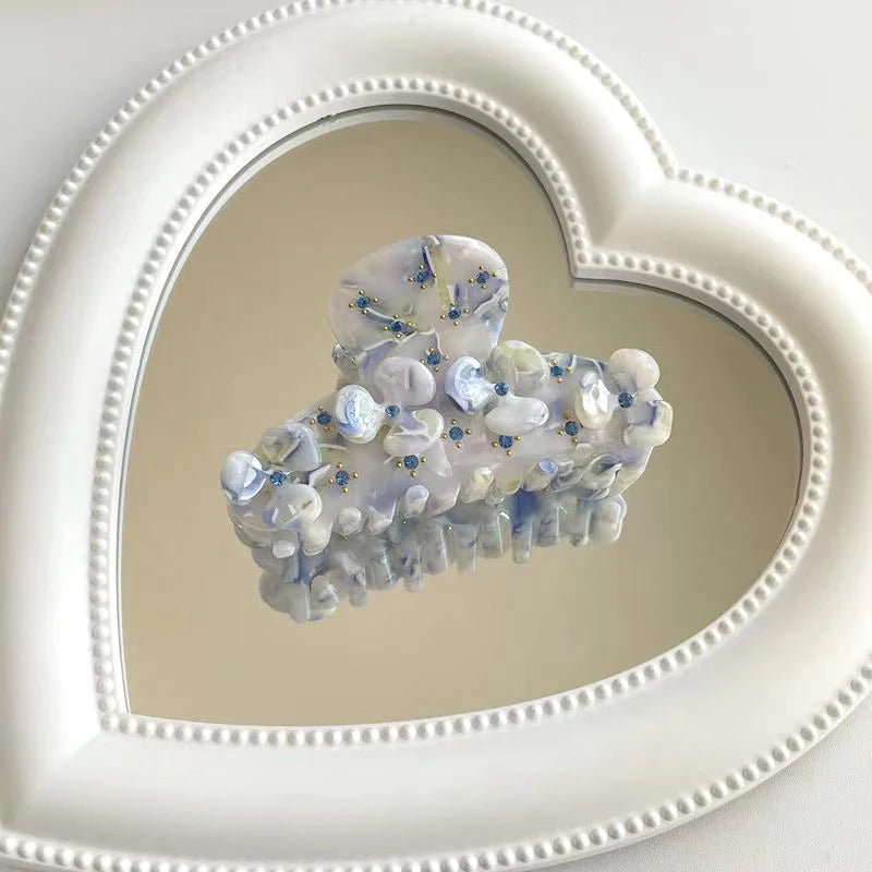 Korea Colorful Rhinestone Flower Hair Clips