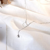 Korea Cat Ears Bells Pendant 925 Sterling Silver Necklace