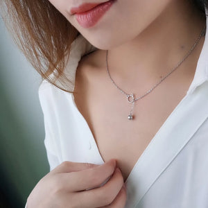 Korea Cat Ears Bells Pendant 925 Sterling Silver Necklace