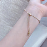 Korea 14k Plated Zircon Star and Moon Bracelet for Woman