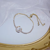 Korea 14k Plated Zircon Star and Moon Bracelet for Woman