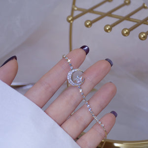 Korea 14k Plated Zircon Star and Moon Bracelet for Woman