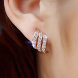 Korea Rhinestone Clip On Earrings No Hole Women's Style Ear cuff