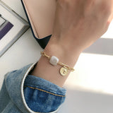 925 Sterling Silver Portrait Pearl Bracelet for Girlfriends