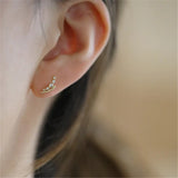 Korea Zircon Stud Earring 925 Silver Plating 14K Jewelry