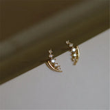 Korea Zircon Stud Earring 925 Silver Plating 14K Jewelry