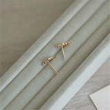 Korea Zircon Stud Earring 925 Silver Plating 14K Jewelry