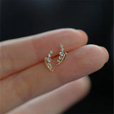 Korea Zircon Stud Earring 925 Silver Plating 14K Jewelry