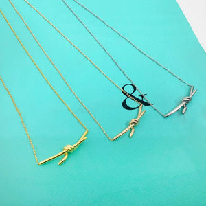 925 Sterling Silver Knot Necklace For Women