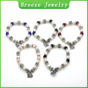 Korea Freshwater Baroque Pearl Lucky Bracelet Love Charm Pack Wedding Jewelry