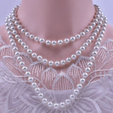 Korea Women's Knot Multi-layer Long Sweater Chain Pearl Necklace