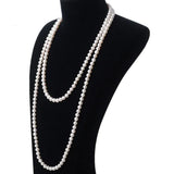 Korea Women's Knot Multi-layer Long Sweater Chain Pearl Necklace