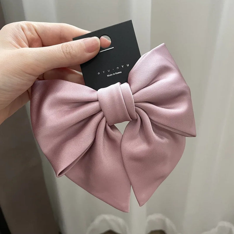 Korean Satin Bow Hair Clip for Women