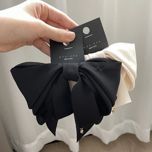 Korean Satin Bow Hair Clip for Women