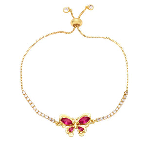 Korea Zircon Butterfly Bracelet Crystal Gemstone Jewelry Gift