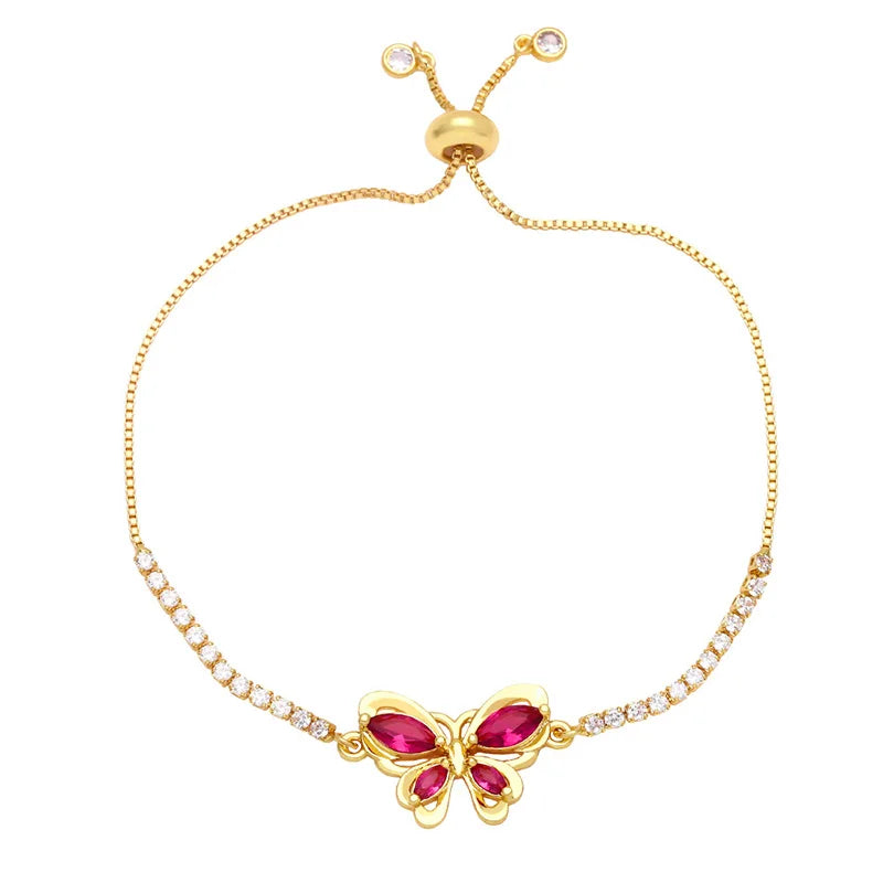 Korea Zircon Butterfly Bracelet Crystal Gemstone Jewelry Gift