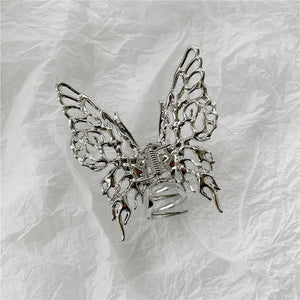 Korea Silver Metal Butterfly Hair Clip Women Girls Barrette Hairwear Accessories