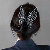 Korea Silver Metal Butterfly Hair Clip Women Girls Barrette Hairwear Accessories