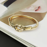 Korean Geometric Knot Cuff Bangle for Women