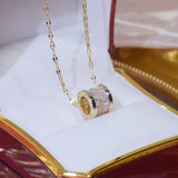 Korea Fine Jewelry 14k Plated Zircon Diamond Letter Necklace
