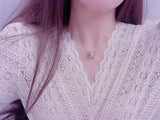 Korea Fine Jewelry 14k Zircon Flashing Diamond Letter Necklace