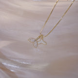 Korea Fine Jewelry Zircon Fishtail Necklaces 14k Plated Short Necklace