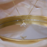 Korea Fine Jewelry Zircon Fishtail Necklaces 14k Plated Short Necklace