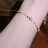 Korea Fine Jewelry Zircon Flower Star Bracelet for Women
