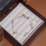 Korea Fine Jewelry Zircon Flower Star Bracelet for Women