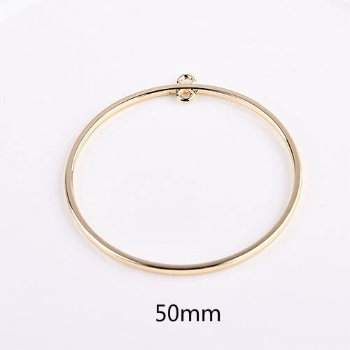 Korea Geometric Alloy Double Hanging Round DIY Earrings Material