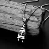 Korea Gothic Hammer Skull Plug Necklace Pendant Stainless Steel