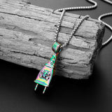 Korea Gothic Hammer Skull Plug Necklace Pendant Stainless Steel